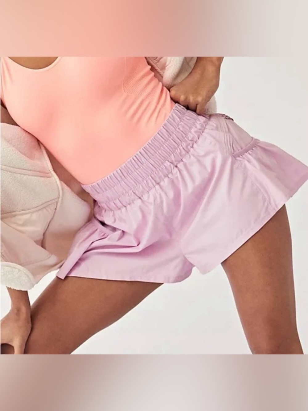 Free People Light Pink Athletic Lounge Shorts